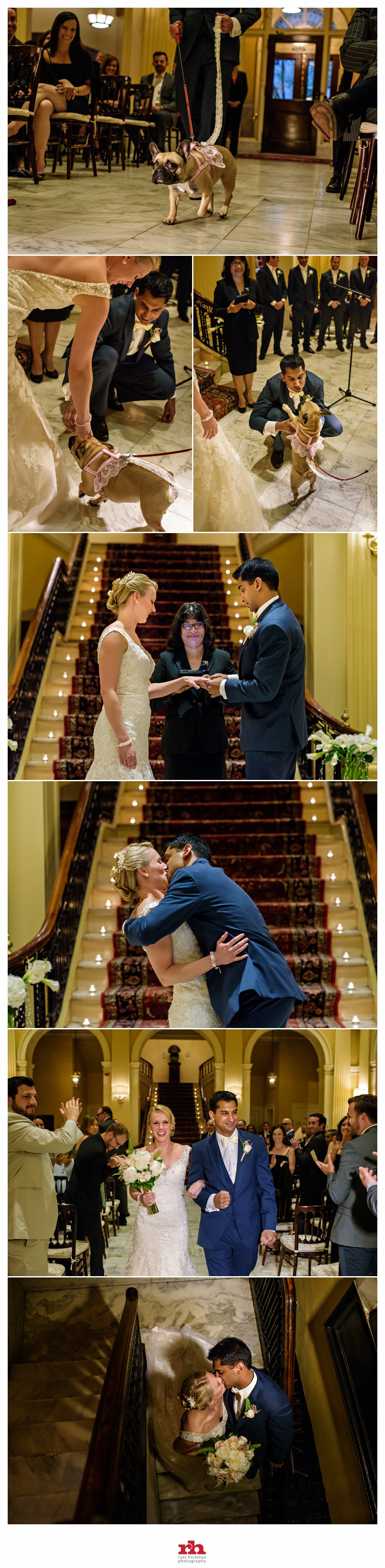 A couple getting married at the Racquet Club of Philadelphia.